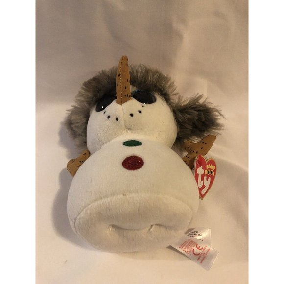 TY Beanie Boos 6" Buttons Snowman Plush Stuffed Animal Toy Heart Tags NEW - Picture 5 of 8